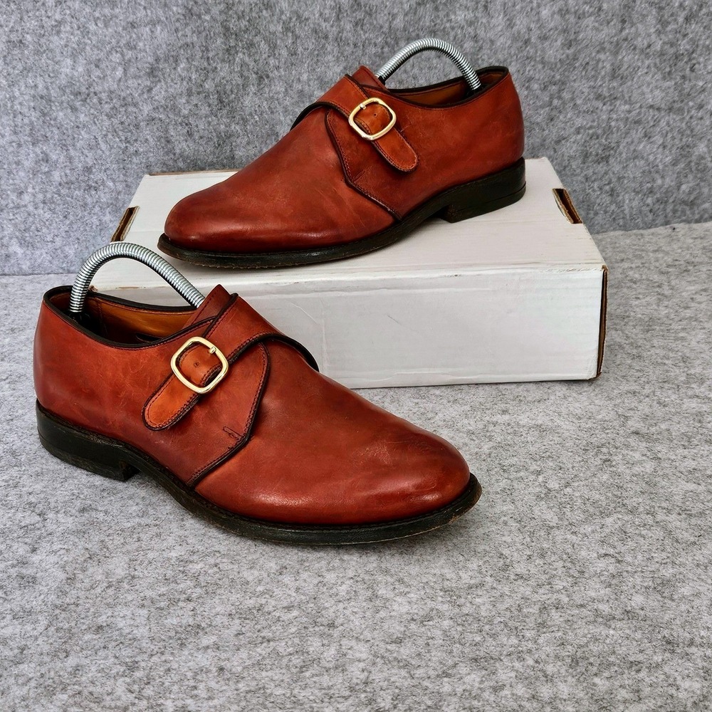 Allen Edmonds Garner Mens Chili Leather Single Monk Strap Dress Shoes Size 8.5